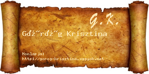 Görög Krisztina névjegykártya