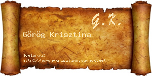 Görög Krisztina névjegykártya